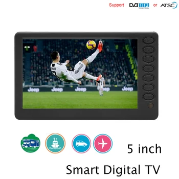 5 Inch HD Portable TV DVB-T2 ATSC D5 Digital Analog Television Mini Small Car TV Support MP4 AC3 HDin Monitor for PS4 1