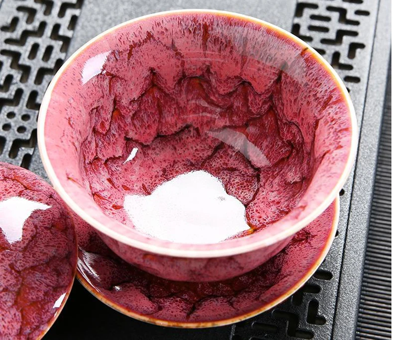 170 мл Gaiwan, керамическая пигментированная чайная чаша, блюдце, набор крышек, мастер-чашка, чайная супница, контейнер, держатель для чая, чайная посуда, посуда для напитков, подарки