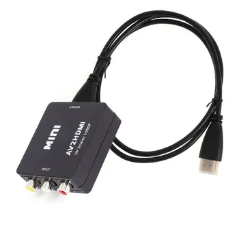 

3Rca To Hdmi Video Converter Composite Av Cvbs 3Rca To Hdmi Video Converter 1080P Upscaler With Power Adapter