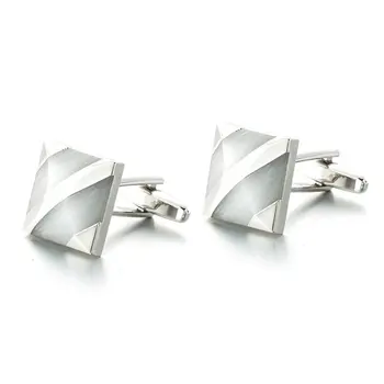 

Opal Cufflinks Copper Plating Dress cufflinks Geometry European and American cufflinks Shell buttons 1 Pair