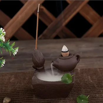 

Teapot Incense Burner Tower Ceramic Incense Burners Fragrance Holder Backflow Censer Aromatherapy Smoke Reflux Incense Stick
