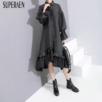 

SuperAen Pluz Size Women's Woolen Dress Spring and Autumn New 2020 Ladies Dress Fashion Casual Women Clothing
