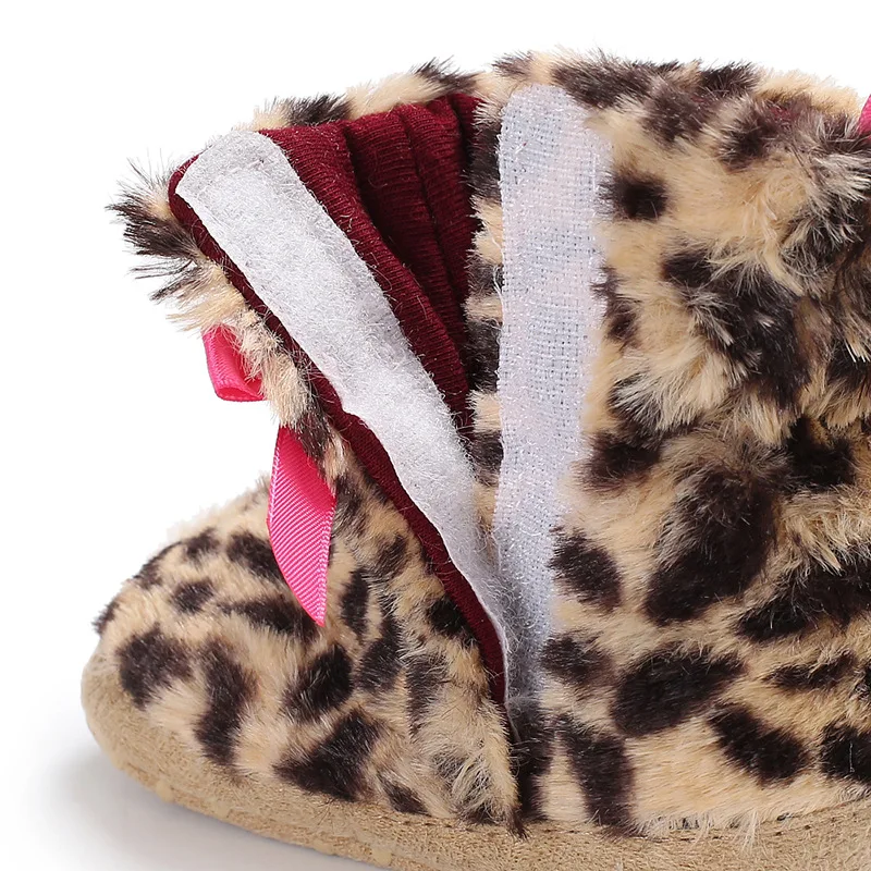 DOGEEK/0-1 год; зимняя теплая женская обувь для малышей; леопардовый узор; плюшевые зимние ботинки; детская обувь на мягкой подошве; детская обувь