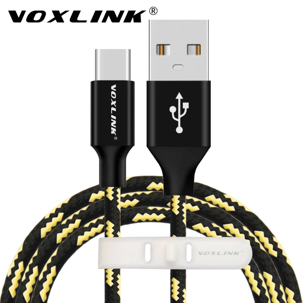 VOXLINK USB Jenis Kabel C 1m Cepat Mengecas Data Sync USB Jenis-C kabel Untuk xiaomi mi5 Satu Plus 2 ZUK Z1 Huawei Samsung C kabel USB