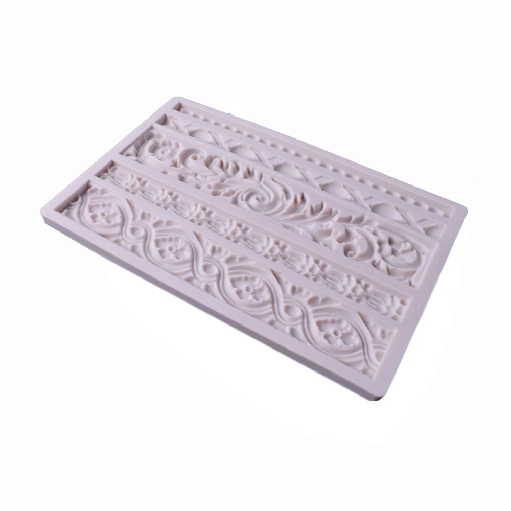Fish Scale Bark Folds Silicone Mold Fondant Chocolate Biscuits Candy DIY Kitchen Dessert Baking Cake Edge Decoration Tools