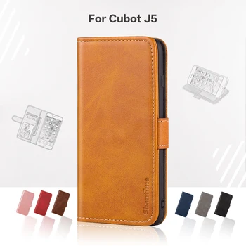 Перейти на Алиэкспресс и купить Откидной Чехол для Cubot J5, деловой чехол, роскошный кожаный чехол с магнитным бумажником для Cubot J5, чехол для телефона