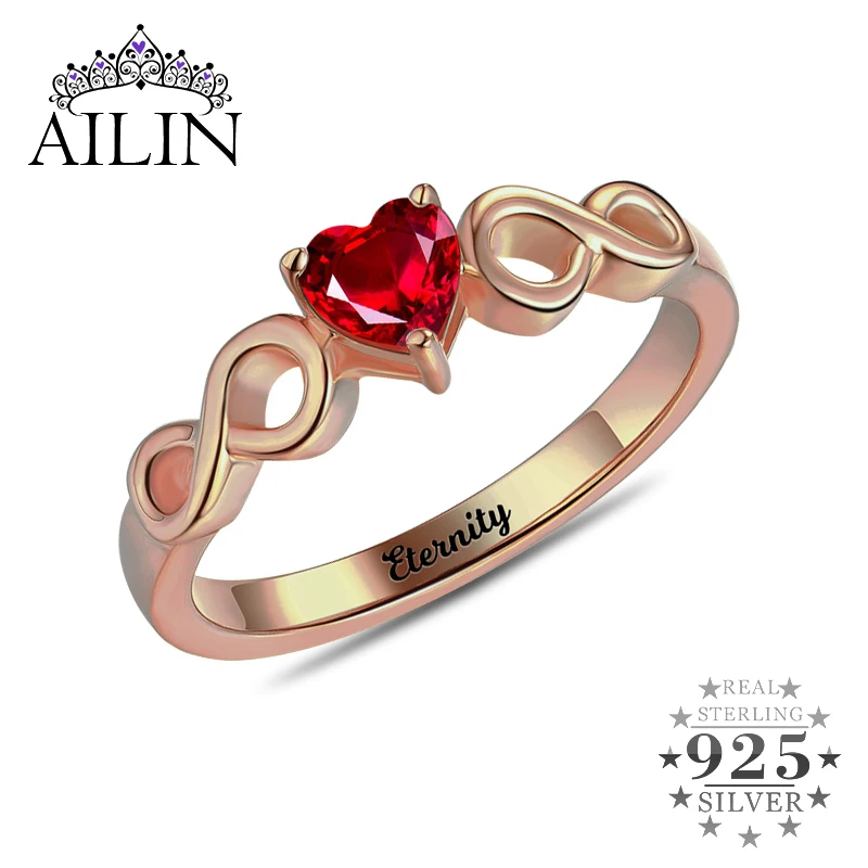 Персонализированные кольца AILIN двойное кольцо Infinity камень-талисман в форме