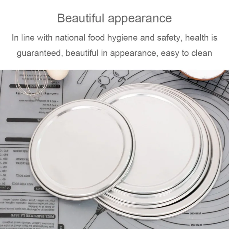 Aluminum Round Pizza Plate Pizza Pan Tray Non-stick Mold Baking Pan Tool Kitchen Cake Baking Mould DIY Bakeware Mold