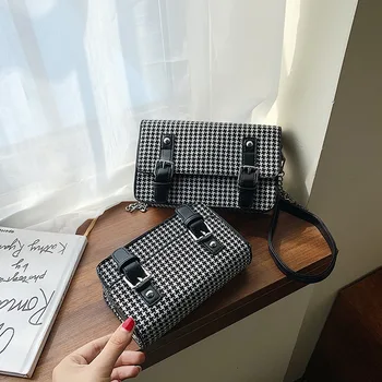 

NEW Chain Lattice Small Square Bag Brand Designer Women Crossbody Shoulder Bags Simple Dinner Clutch Purse Lady Bag All Match