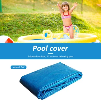 

Swimming Pool Dust Cover 183cm Round Portable PE Fabric Tarpaulin Garden Blue for Family Outdoor Swimming Accessory
