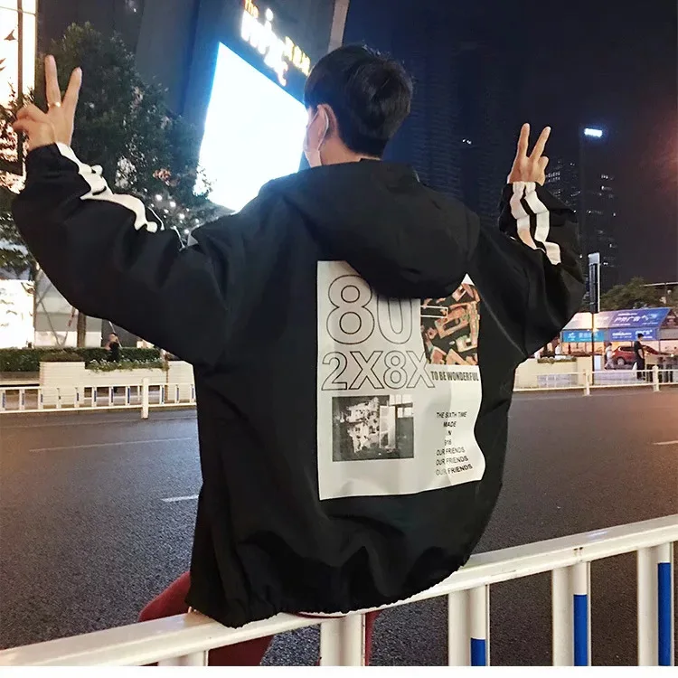 

Hong Kong Style Men's Autumn Clothing Men's Korean-style Popular Brand Jacket 2018 New Style Versitile Fashion Printed Letter Co