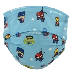 25/200Pcs Children's Disney Mascara Disposable Face Shield Mask 3Ply Protective Cartoon Anime Mask Avengers Spiderman Face Cover