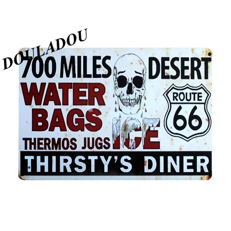 [Douladou] США Route66 Винтаж окрашивание металла декор Бар Кафе Декор отеля Ретро Винтаж вечерние плакат рисунок номер Декор 20x30 см