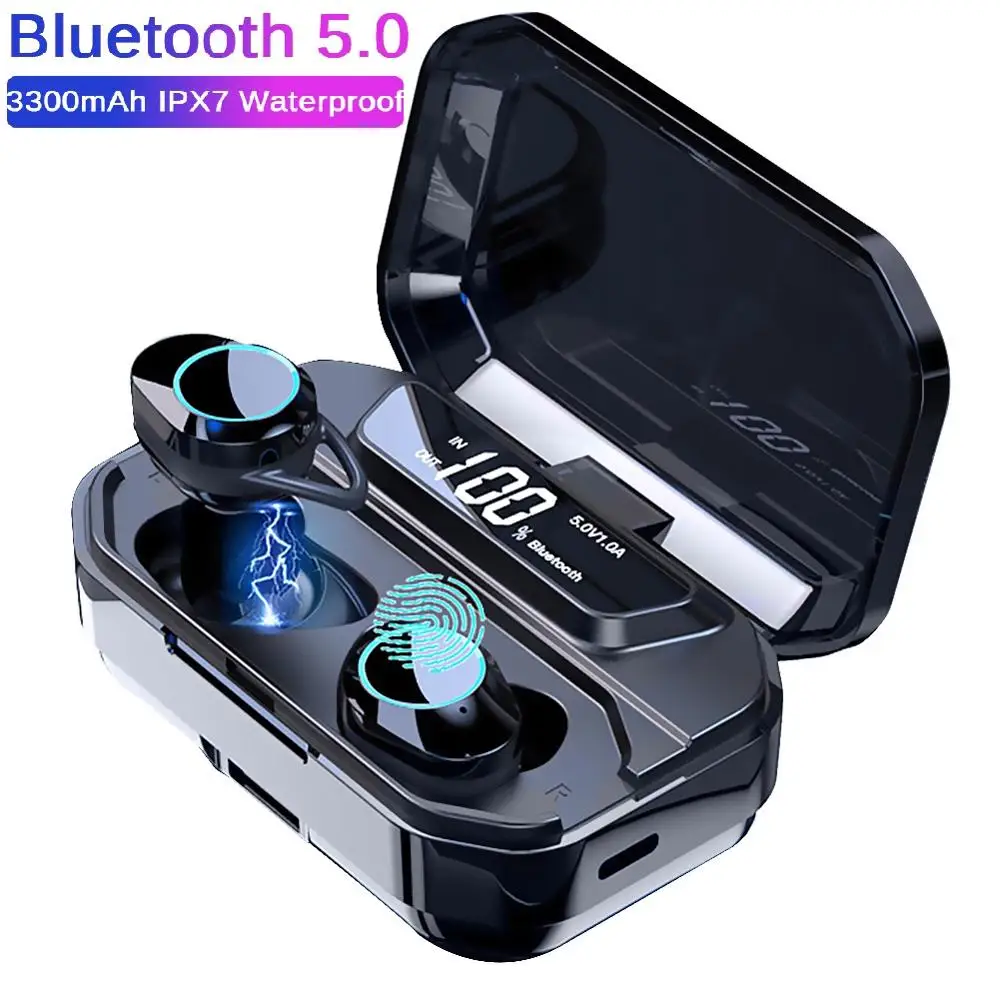 Беспроводные стереонаушники G02 TWS Bluetooth 5 0 водонепроницаемые наушники IPX7 3300 МА ч