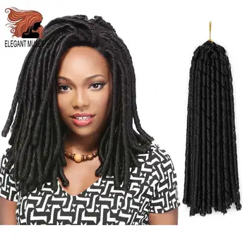 

14inch Soft Dreadlock Faux Locs Crochet Braids Synthetic Braiding Hair Extension Afro Hairstyles Brown Black Thick Full