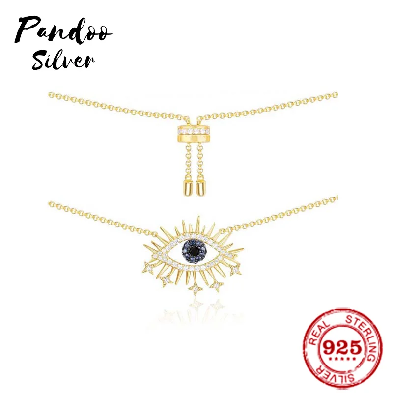 Fashion Charm Sterling Silver Copy 1:1 Copy,Yellow Silver Lucky Eye Necklace Necklace Women Monaco Luxury Jewelry Gift With Logo