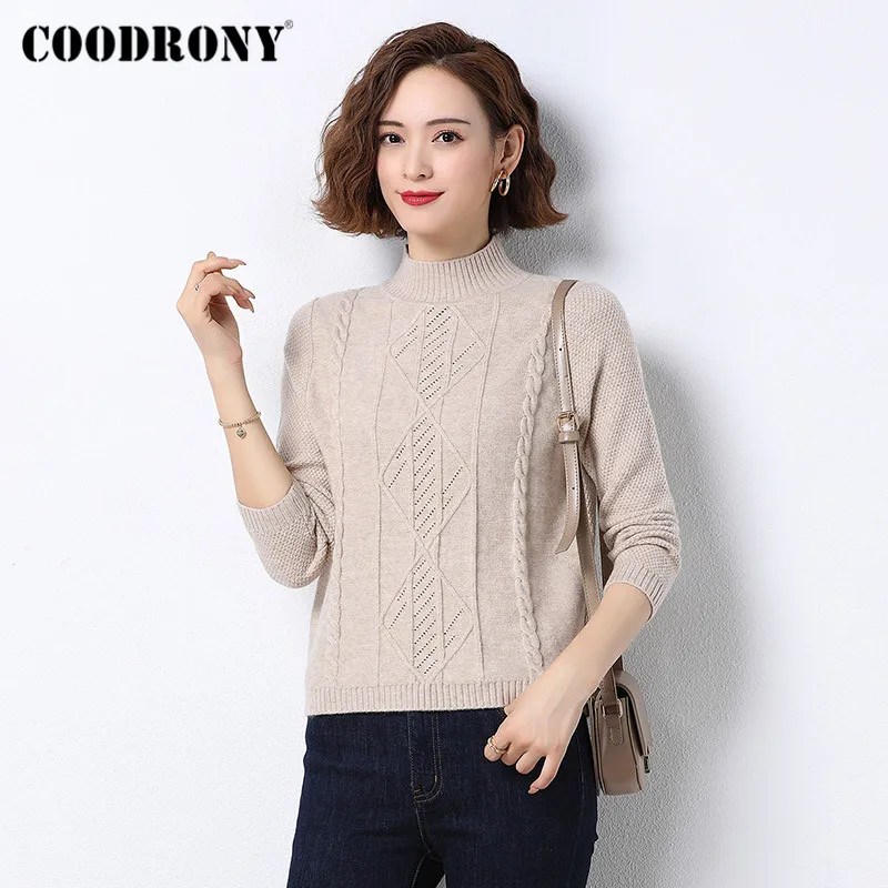 COODRONY Brand Autumn Winter Criss-Cross Knitting Sweaters Women Casual Solid Color Elegant Fashion Female 2020 Jumpers W1129