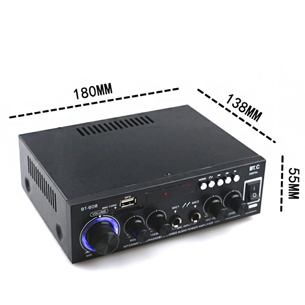 USB флэш-диск мини Bluetooth Стенд HIFI музыка Железный домашний портативный низкий уровень искажений подарок аудио усилитель дистанционное управление черный