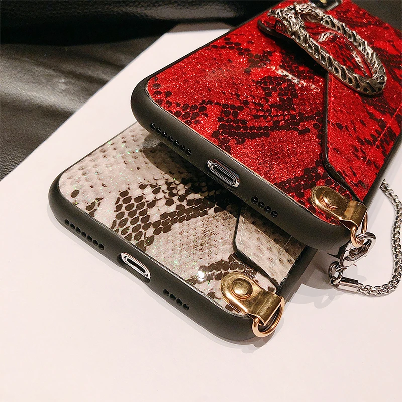 VOZRO Luxury Snake Card Package Phone Case For 2019 Iphone 11 Pro XR XS Max 6 6S 7 8 Plus Case Telephone Covers Accessories Bag VOZRO Luxury Snake Card Package Phone Case For 2019 Iphone 11 Pro XR XS Max 6 6S 7 8 Plus Case Telephone Covers Accessories Bag