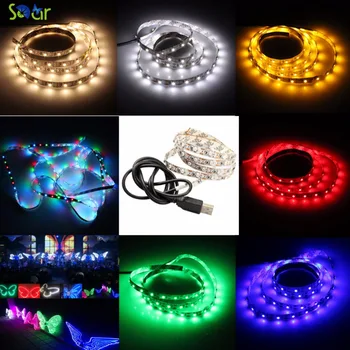 

USB Red/Green/Blue/Warm White/RGB LED Strip Light Flexible 3528 Lighting LED Flat Screen TV/PC/Laptop Background Waterproof