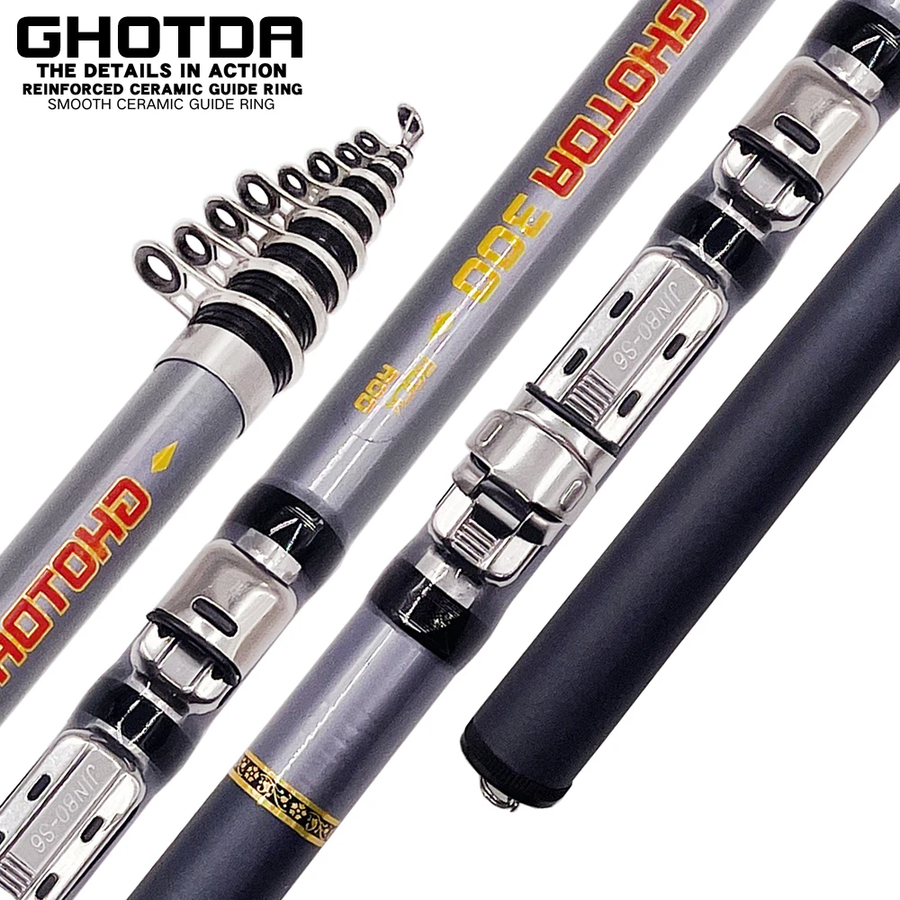 3m 2 7m 2 4m 2 1m 1 8m 1 5m Rock Telescopic Fishing Rod Carbon