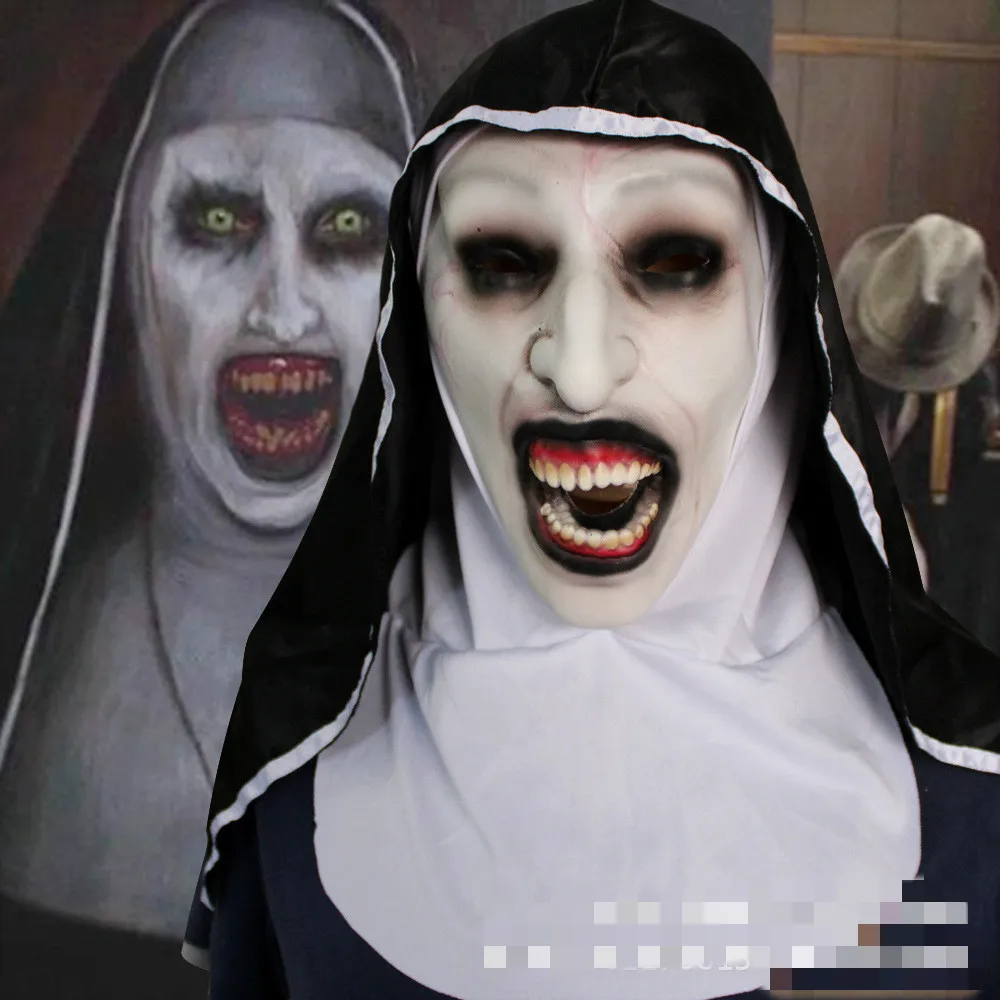 

Latex Horror Personal Nun Mask Scary Full Face Wig Celebrations Halloween Theme Party Cosplay Bar Performances Night Performance