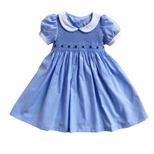 Smocking/летнее платье для девочек Детские хлопковые праздничные платья принцессы с цветочной вышивкой для девочек в испанском стиле; Рождественский костюм в стиле Лолиты