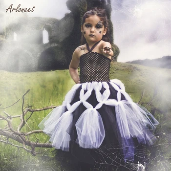 

ARLONEET Party clothing Halloween Spider Cosplay Tutu Dress vestido menina off shoulder halloween dress baby boutique clothing
