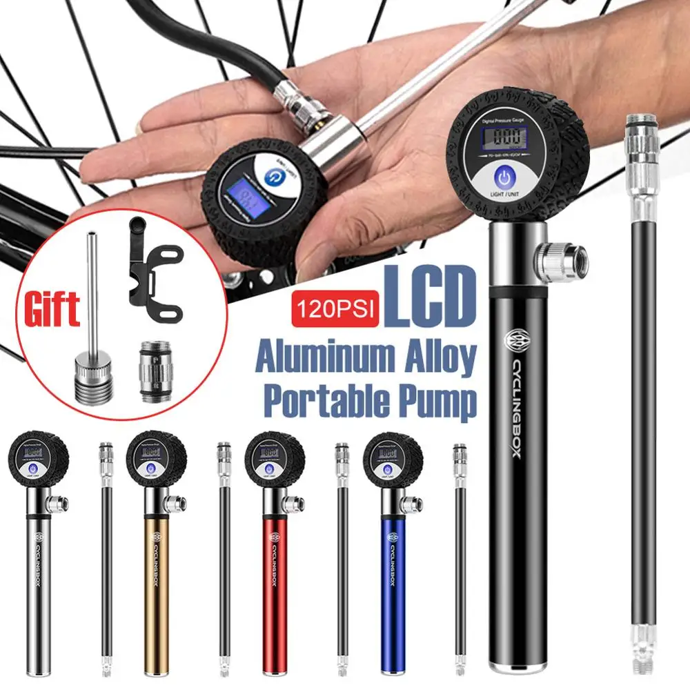 

Portable Bicycle Pump Mini Hand Pump Cycling Air Pump Ball Toy Tire Inflator Schrader Presta Valve MTB Mountain Bike Pump 120PSI