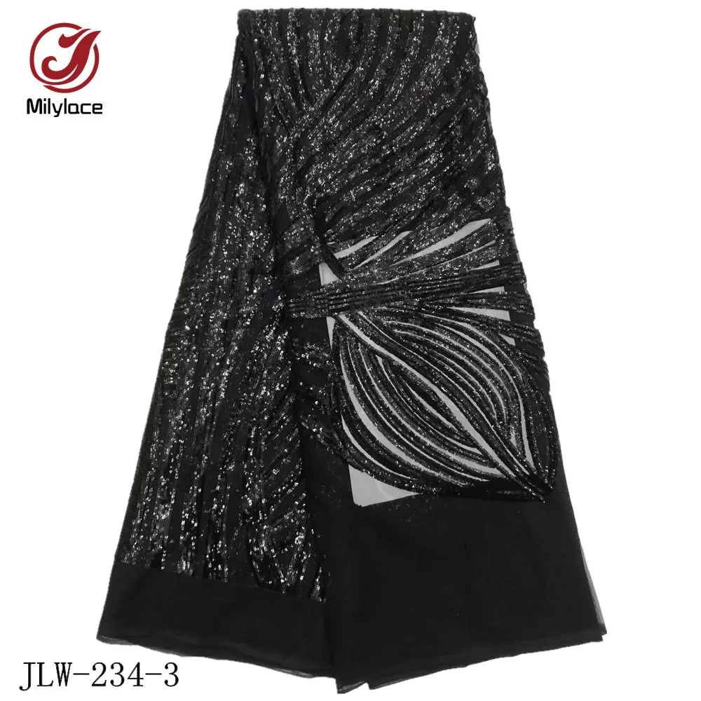 Milylace блестящая французская Кружевная Ткань 5 ярдов модные вечерние платья Тюль кружевная ткань с блестками африканская чистая кружевная JLW-234