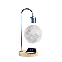 Lampe de Table à Suspension magnétique créative avec Base de chargement sans fil pour téléphone portable, veilleuse LED de décoration de bureau à domicile 