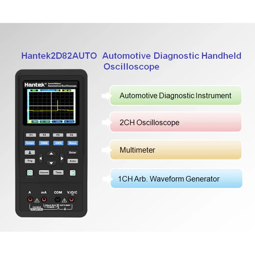 Hantek 2D82 Авто я Автомобильный осциллограф 2d82auto цифровой портативный 4in1 3in1 2c42/2d72/2d42/2c72/2d82 для автомобиля в клетку