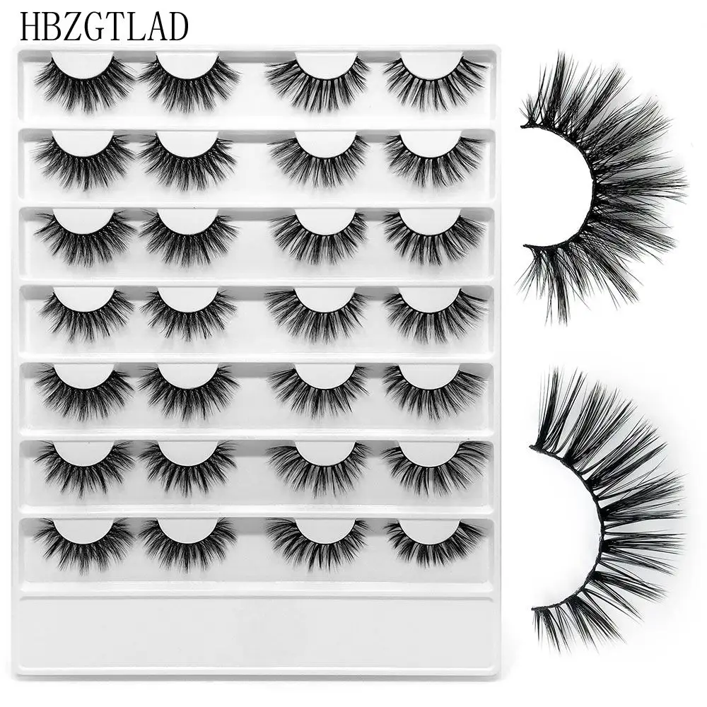 

16 Pairs Multipack 3D Soft Mink Hair False Eyelashes Handmade Wispy Fluffy Long Lashes Natural Eye Makeup Tools Faux Eye Lashes