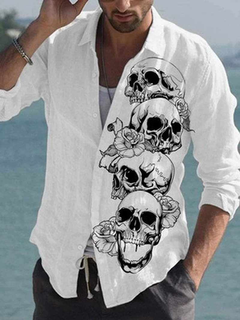 ICCLEK Printed Shirt Summer Men's Shirt Mens Fashion Clothing Trends  Men Clothing   T Shirts Men  Mens Long Sleeve Print Shirt