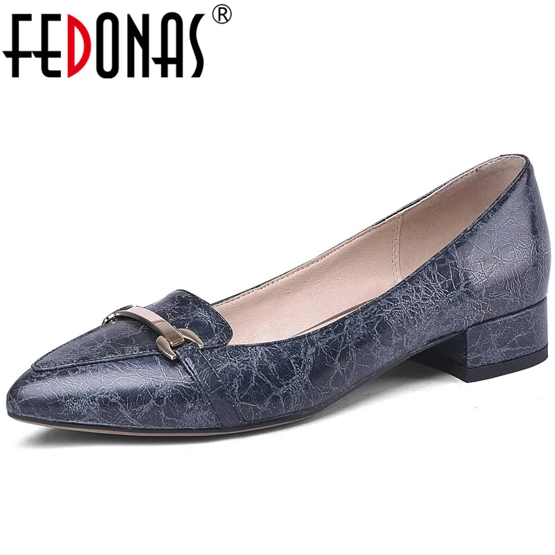 

FEDONAS Women Pumps Metal Decoration Classic Design Microfiber Ruffles Party Shoes Spring Summer Pointed Toe Shoes Woman