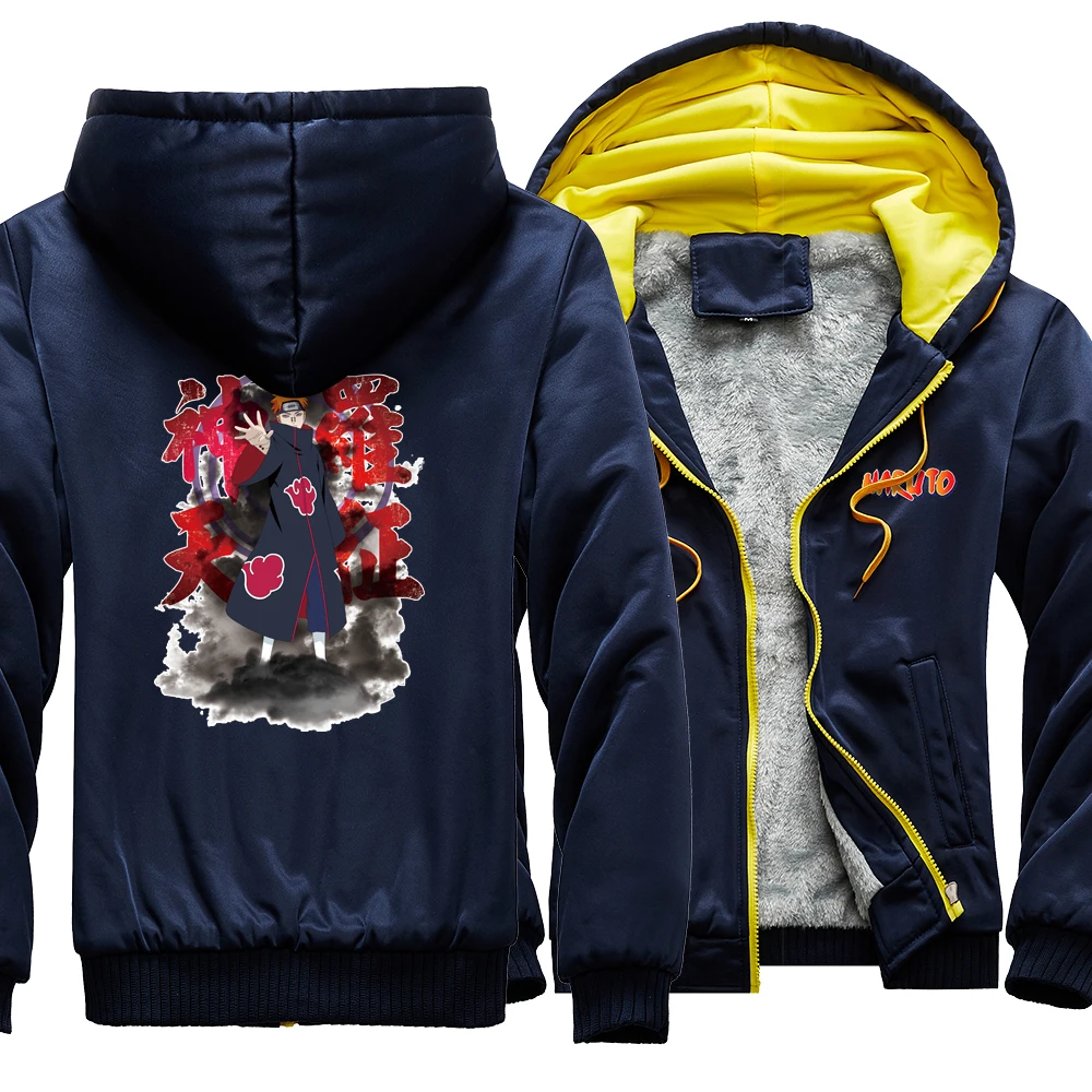 

Uzumaki Naruto Funny Character Prints Man Clothing Winter New Fashion Hoodie Fleece Thicken Tops Harajuku Pocket Jacket Men