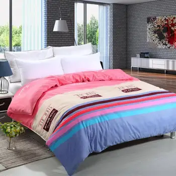 

Nordic Simple Bedding,stripe Comforter love/Flower Duvet Cover King Size Super Soft Multicolor Cotton Home Textile decoration