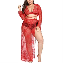 Cheap 3XL Plus Size Women Sexy Lingerie Porno Lace Sleepwear Dress Transparent Hollow-out Chemise Babydoll Costume Erotic Underwear Cheap 3XL Plus Size Women Sexy Lingerie Porno Lace Sleepwear Dress Transparent Hollow-out Chemise Babydoll Costume Erotic Underwear