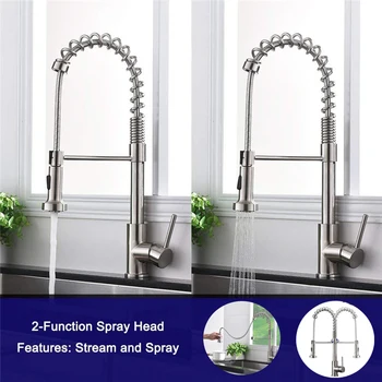 

Kitchen Sink Faucet 360° Rotating Copper Deck Mounted Mixer Tap Stream Sprayer Nozzle Kitchen Sink Hot Cold Taps Basin Faucet