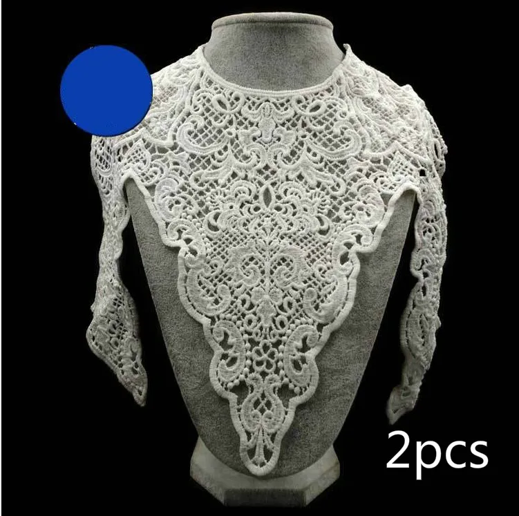 Emboidery воротник для шеи diy поддельные съемные воротники водорастворимые Женская бутоньерка трехмерные кружевные аксессуары - Цвет: a-2pcs