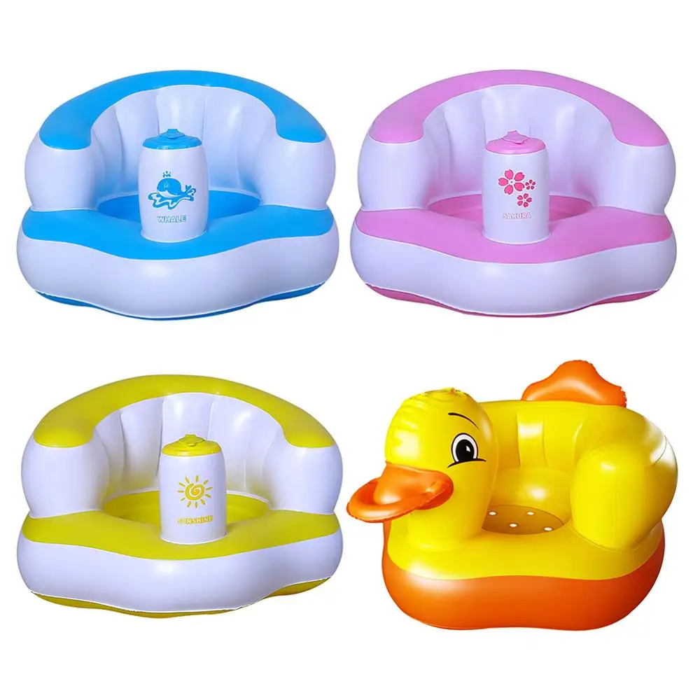 Stool Sofa Bath-Seats Inflatable Chair Dining-Pushchair Pink Green Infant Kids Portable