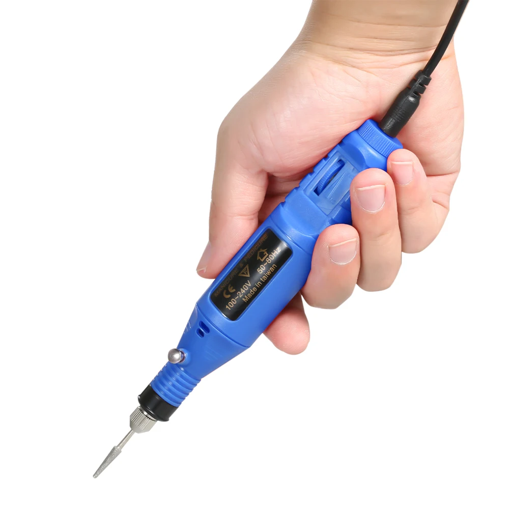 AC 100-240V Portable Electric Grinder Engraving Mill Pen Grinding Milling Rotary Drill Tool 20000rpm Milling Polishing Tools - Цвет: Синий