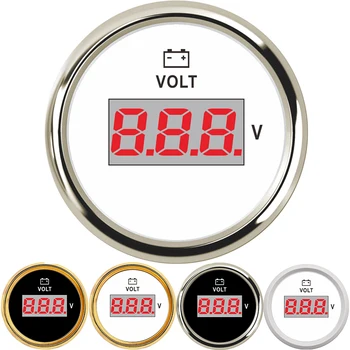 

52mm Automobile Voltmeter Digital Volt Gauge voltage meter Red Backlight 12v clock for Car Motor Boat Yacht Marine amp meter