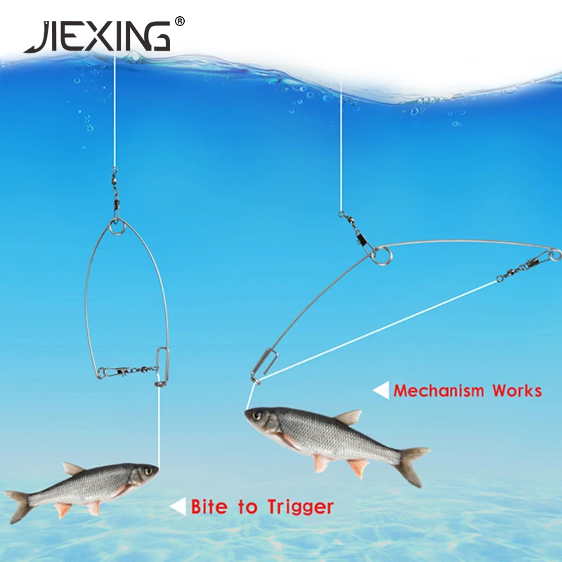 3pcs/lot Automatic Fishing Hook With Swivels Stainless Steel Speed