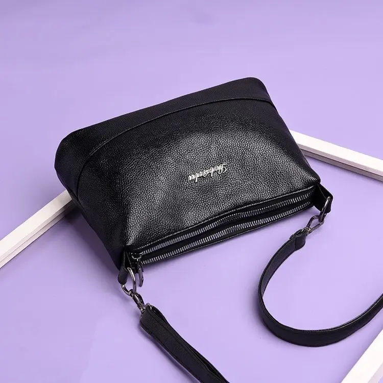 

New Arrival 2019 Soft Leather Dual-Port WOMEN'S Bag Korean Casual Good Quality Pu Shoulder Mommy Bag Daily Life Nursing Bag
