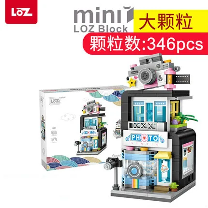 LOZ Mini Blocks City View Scene Coffee Shop Retail Store Architectures Models& Building Quiz Christmas Toy for Children