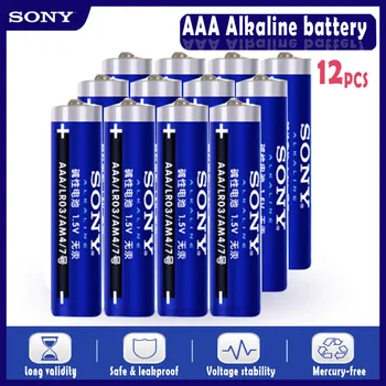 

12PCS Original Sony 1.5V AAA Alkaline Battery LR03 AM4 For Electric toothbrush Toy Flashlight Mouse clock Dry Primary Battery