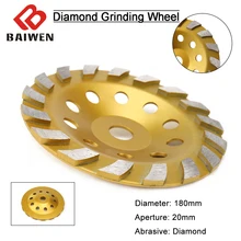 Disque de meulage pour le Segment de diamant, coupe de 180mm, Type de bol, roue Abrasive pour béton, marbre, Terrazzo, polissage, outil de coupe, accessoires