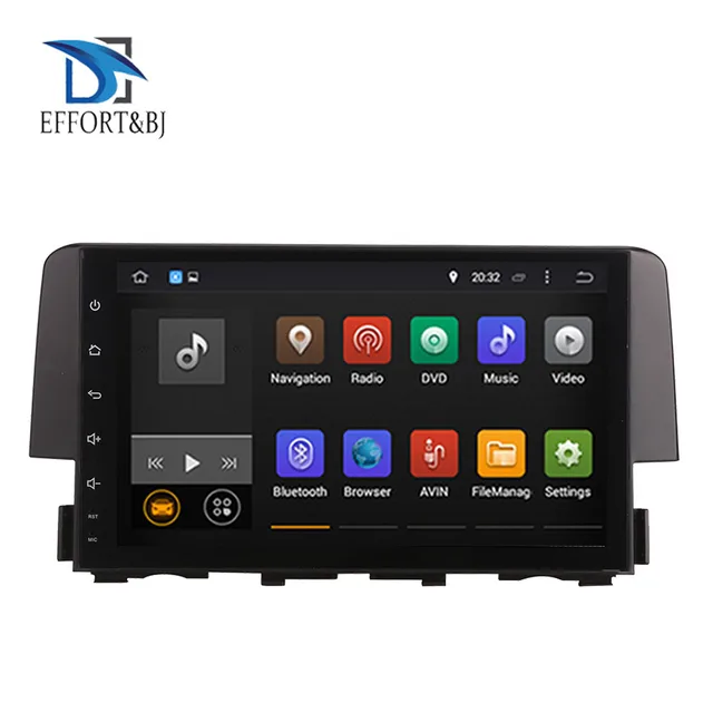 $302.39 9 Inch Android 9.0 IPS Screen Car Radio Stereo GPS Navigation Head Unit For Honda Civic 2016-2020 Car Video BT WIFI Multimedia