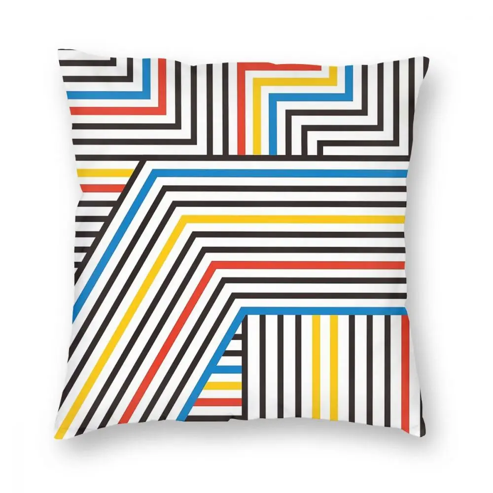 

Mondrian Color Dazzle Stripes Pattern Square Pillow Case Throw Pillow Abstract Geometric Art Novelty Cushion Covers